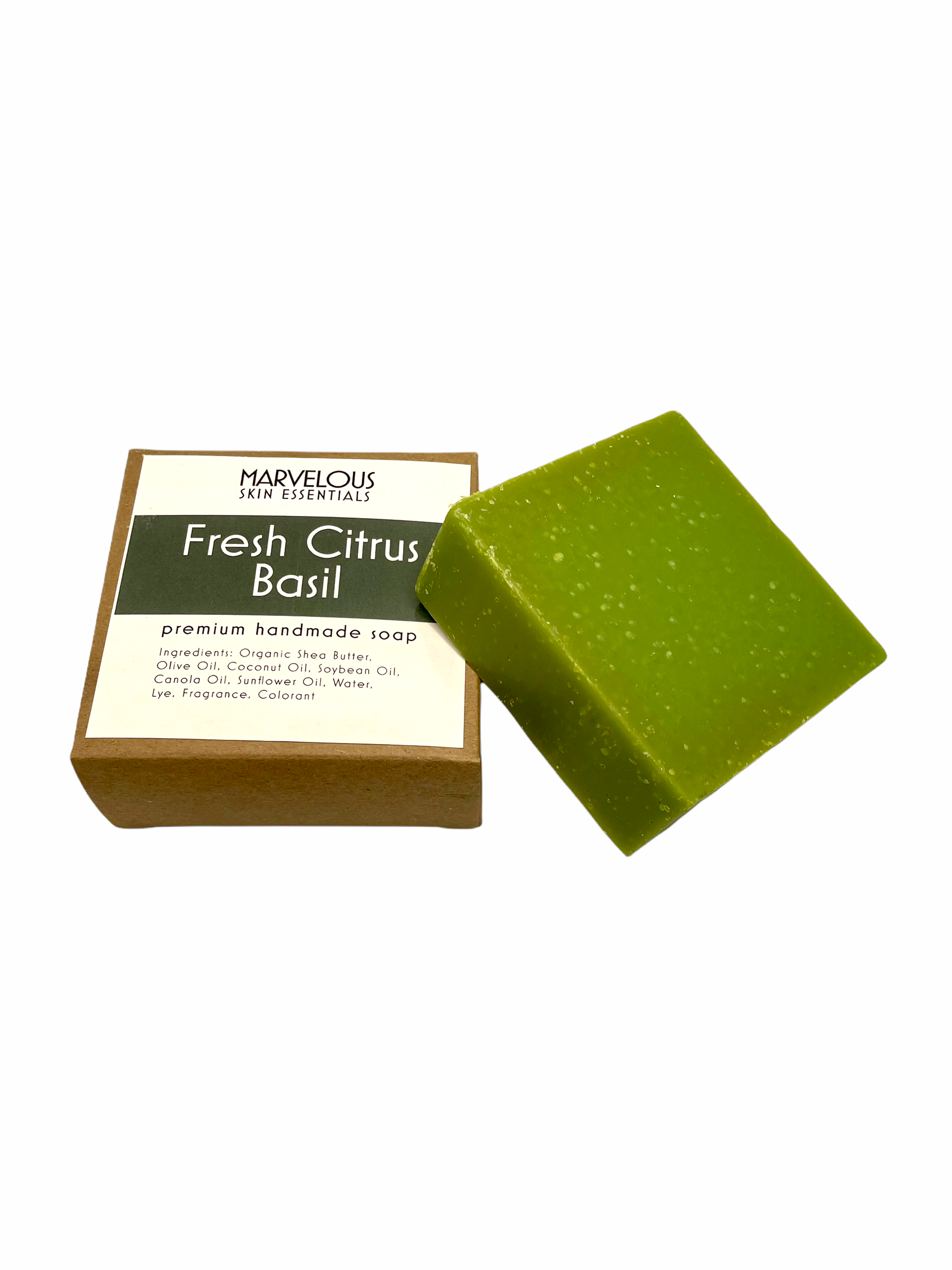 Fresh Citrus Basil Soap Bar 5 oz Natural Handmade Soaps