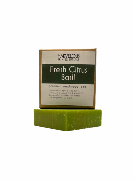 Fresh Citrus Basil Soap Bar 5 oz Natural Handmade Soaps